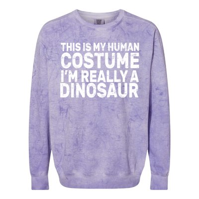 This Is My Human Costume I'm Really a Dinosaur Colorblast Crewneck Sweatshirt