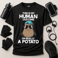 This Is My Human Costume I'm Really A Potato Cooling Performance Crew T-Shirt