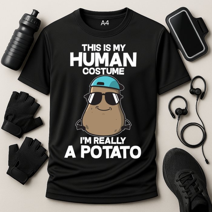 This Is My Human Costume I'm Really A Potato Cooling Performance Crew T-Shirt