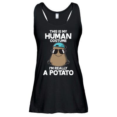This Is My Human Costume I'm Really A Potato Ladies Essential Flowy Tank