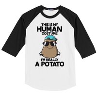 This Is My Human Costume I'm Really A Potato Baseball Sleeve Shirt