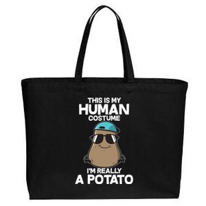 This Is My Human Costume I'm Really A Potato Cotton Canvas Jumbo Tote