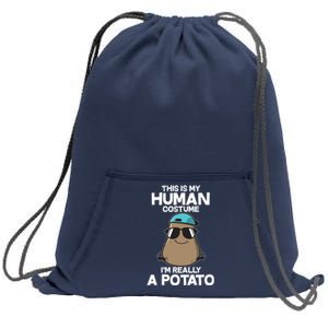 This Is My Human Costume I'm Really A Potato Sweatshirt Cinch Pack Bag