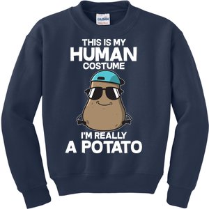 This Is My Human Costume I'm Really A Potato Kids Sweatshirt