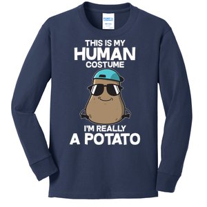 This Is My Human Costume I'm Really A Potato Kids Long Sleeve Shirt