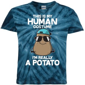 This Is My Human Costume I'm Really A Potato Kids Tie-Dye T-Shirt