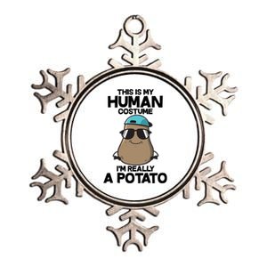 This Is My Human Costume I'm Really A Potato Metallic Star Ornament