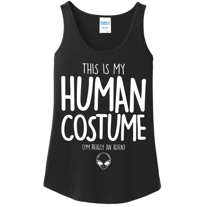 This Is My Human Costume I'm Really An Alien Ladies Essential Tank