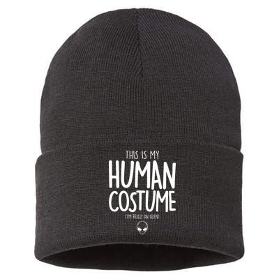 This Is My Human Costume I'm Really An Alien Sustainable Knit Beanie