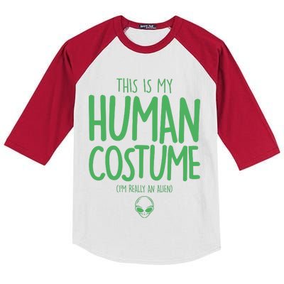 This Is My Human Costume I'm Really An Alien Kids Colorblock Raglan Jersey