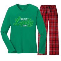 This is my Lucky Shirt St. Patrick's Day Women's Long Sleeve Flannel Pajama Set 