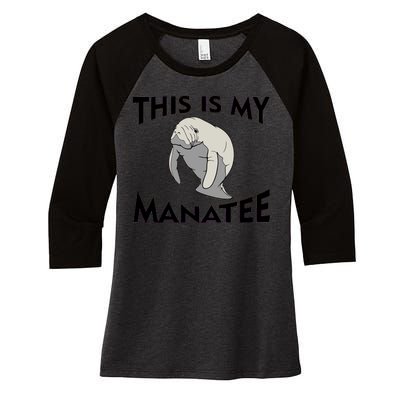 This Is My Manatee Women's Tri-Blend 3/4-Sleeve Raglan Shirt