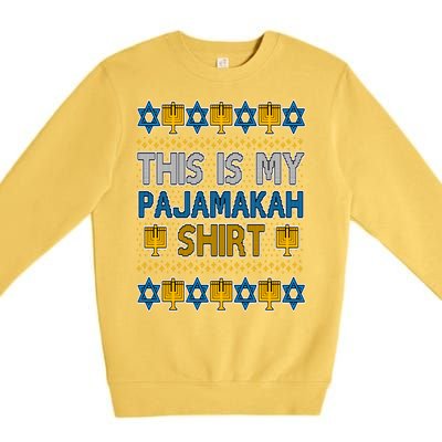 This Is My Pajamakah Shirt Ugly Hanukkah Sweater Premium Crewneck Sweatshirt