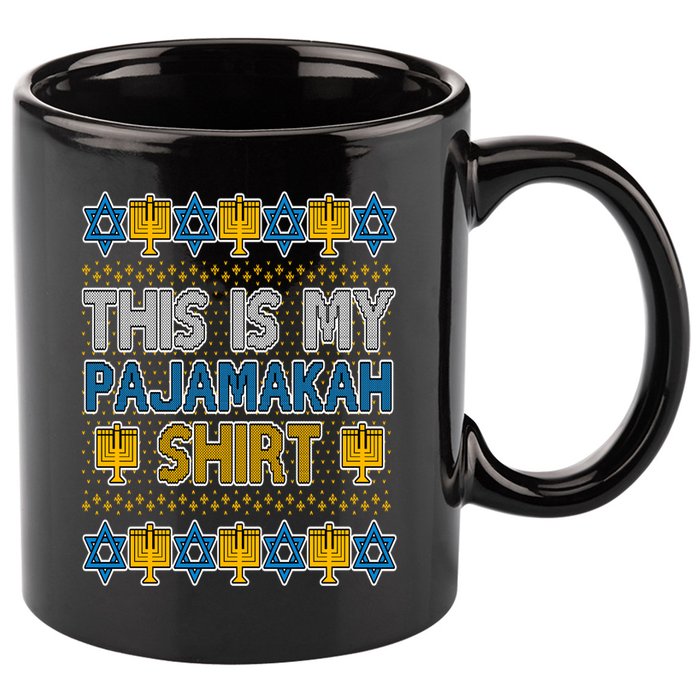 This Is My Pajamakah Shirt Ugly Hanukkah Sweater 11oz C Handle Ceramic Mug