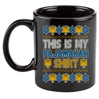 This Is My Pajamakah Shirt Ugly Hanukkah Sweater 11oz C Handle Ceramic Mug