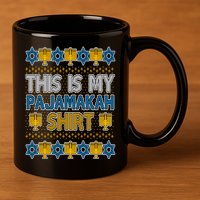 This Is My Pajamakah Shirt Ugly Hanukkah Sweater 11oz C Handle Ceramic Mug