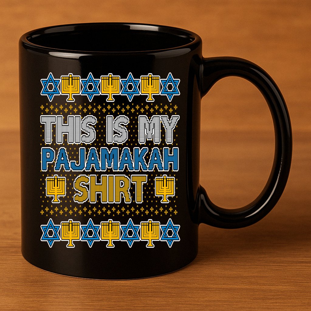 This Is My Pajamakah Shirt Ugly Hanukkah Sweater 11oz C Handle Ceramic Mug
