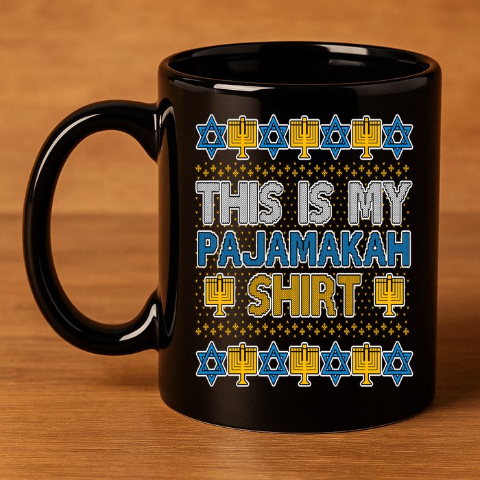 This Is My Pajamakah Shirt Ugly Hanukkah Sweater 11oz C Handle Ceramic Mug