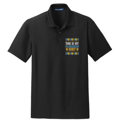 This Is My Pajamakah Shirt Ugly Hanukkah Sweater Dry Zone Grid Polo