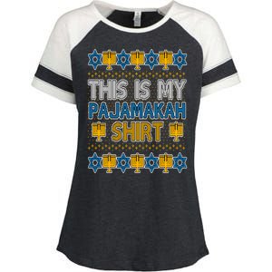 This Is My Pajamakah Shirt Ugly Hanukkah Sweater Enza Ladies Jersey Colorblock Tee