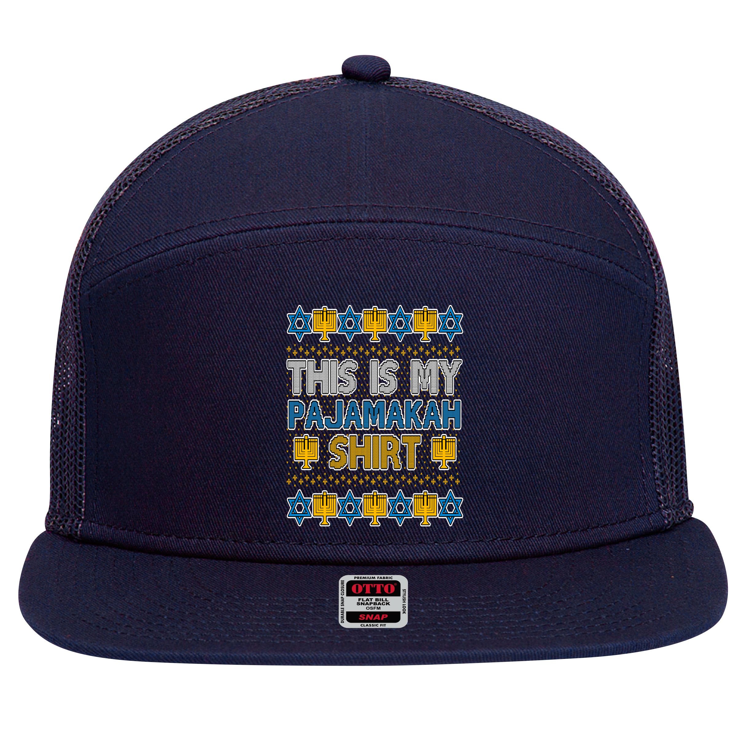 This Is My Pajamakah Shirt Ugly Hanukkah Sweater 7 Panel Mesh Trucker Snapback Hat