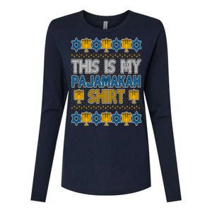 This Is My Pajamakah Shirt Ugly Hanukkah Sweater Womens Cotton Relaxed Long Sleeve T-Shirt