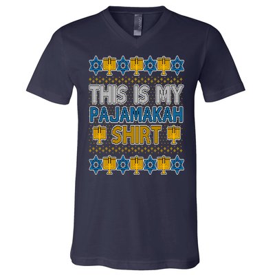 This Is My Pajamakah Shirt Ugly Hanukkah Sweater V-Neck T-Shirt