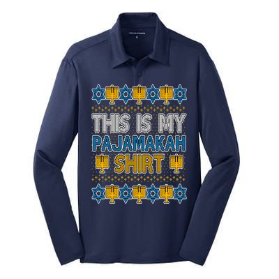 This Is My Pajamakah Shirt Ugly Hanukkah Sweater Silk Touch Performance Long Sleeve Polo