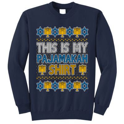 This Is My Pajamakah Shirt Ugly Hanukkah Sweater Tall Sweatshirt
