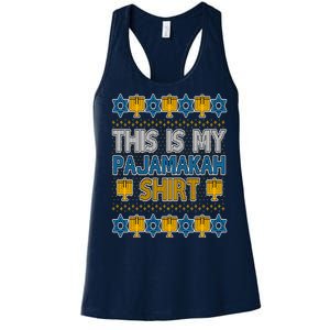 This Is My Pajamakah Shirt Ugly Hanukkah Sweater Women's Racerback Tank