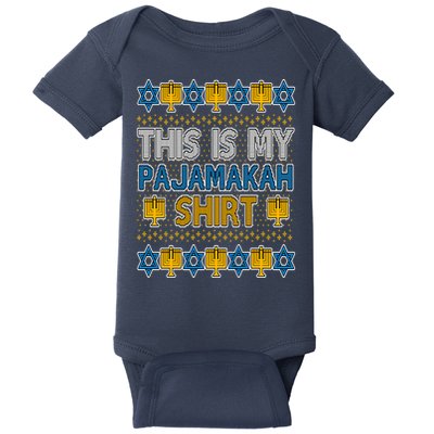 This Is My Pajamakah Shirt Ugly Hanukkah Sweater Baby Bodysuit