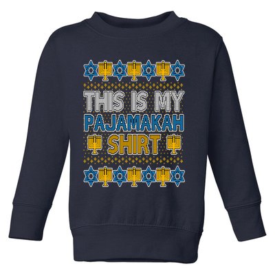 This Is My Pajamakah Shirt Ugly Hanukkah Sweater Toddler Sweatshirt