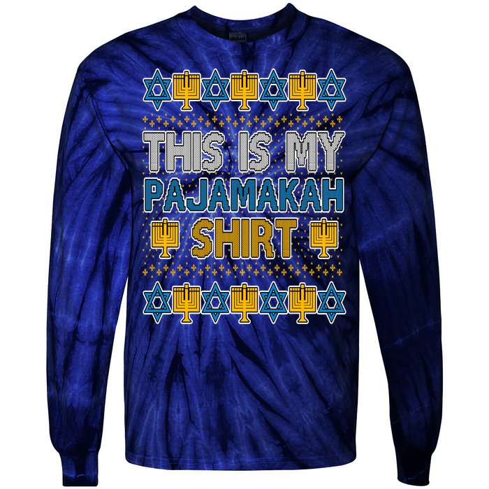 This Is My Pajamakah Shirt Ugly Hanukkah Sweater Tie-Dye Long Sleeve Shirt