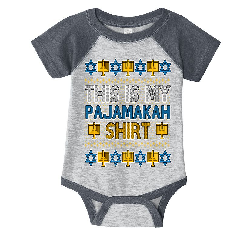 This Is My Pajamakah Shirt Ugly Hanukkah Sweater Infant Baby Jersey Bodysuit