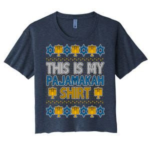 This Is My Pajamakah Shirt Ugly Hanukkah Sweater Women's Crop Top Tee