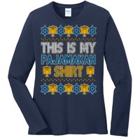 This Is My Pajamakah Shirt Ugly Hanukkah Sweater Ladies Long Sleeve Shirt