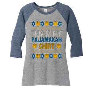 This Is My Pajamakah Shirt Ugly Hanukkah Sweater Women's Tri-Blend 3/4-Sleeve Raglan Shirt