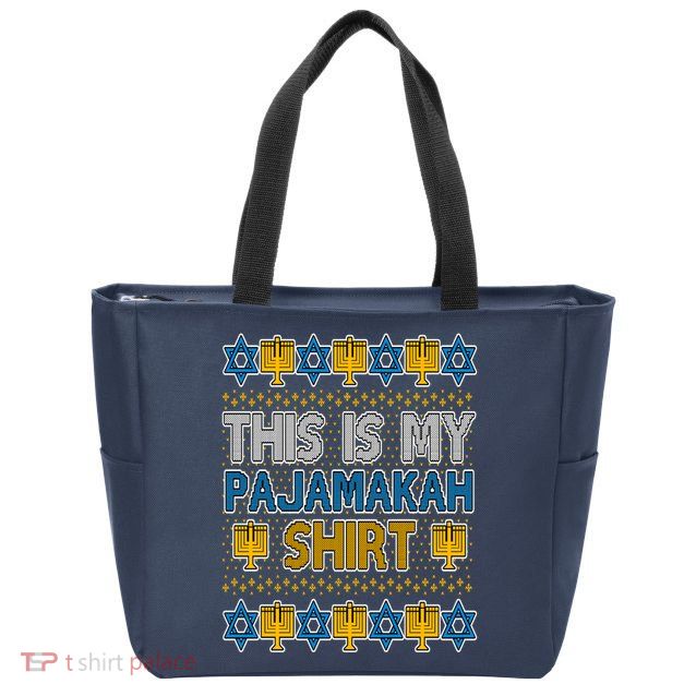 This Is My Pajamakah Shirt Ugly Hanukkah Sweater Zip Tote Bag
