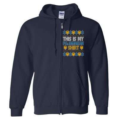 This Is My Pajamakah Shirt Ugly Hanukkah Sweater Full Zip Hoodie