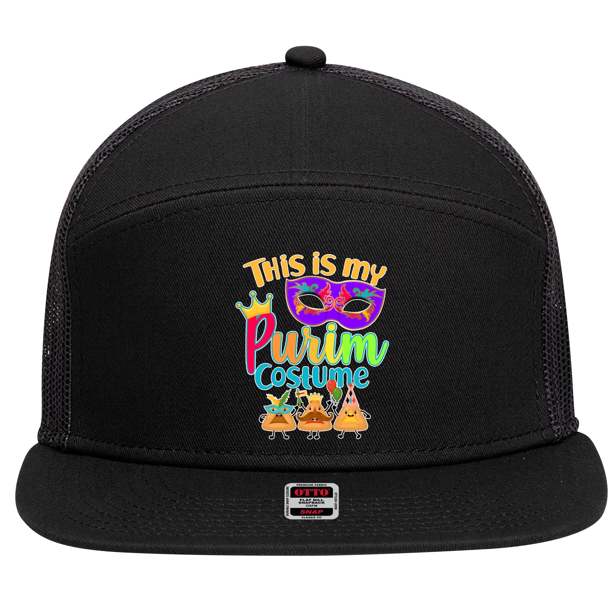 This Is My Purim Costume 7 Panel Mesh Trucker Snapback Hat