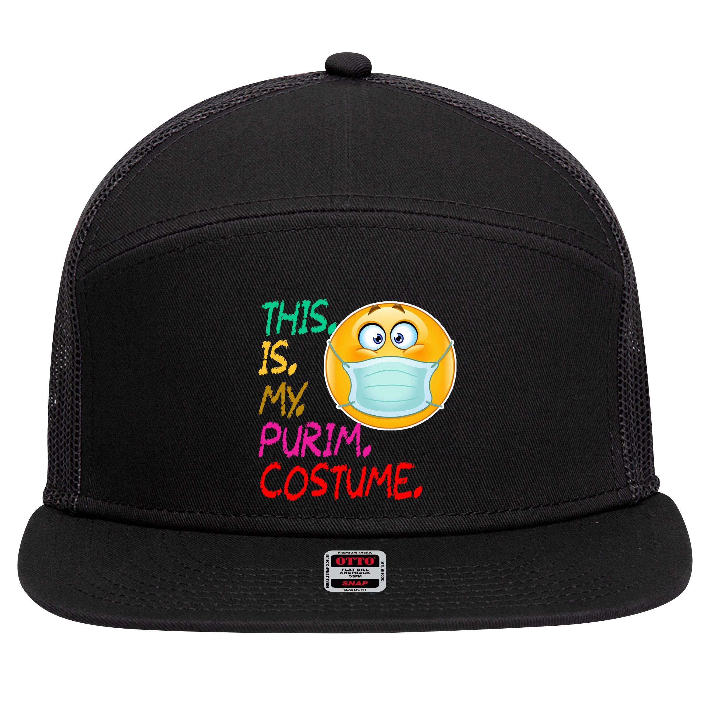 This Is My Purim Costume Quarantine 7 Panel Mesh Trucker Snapback Hat