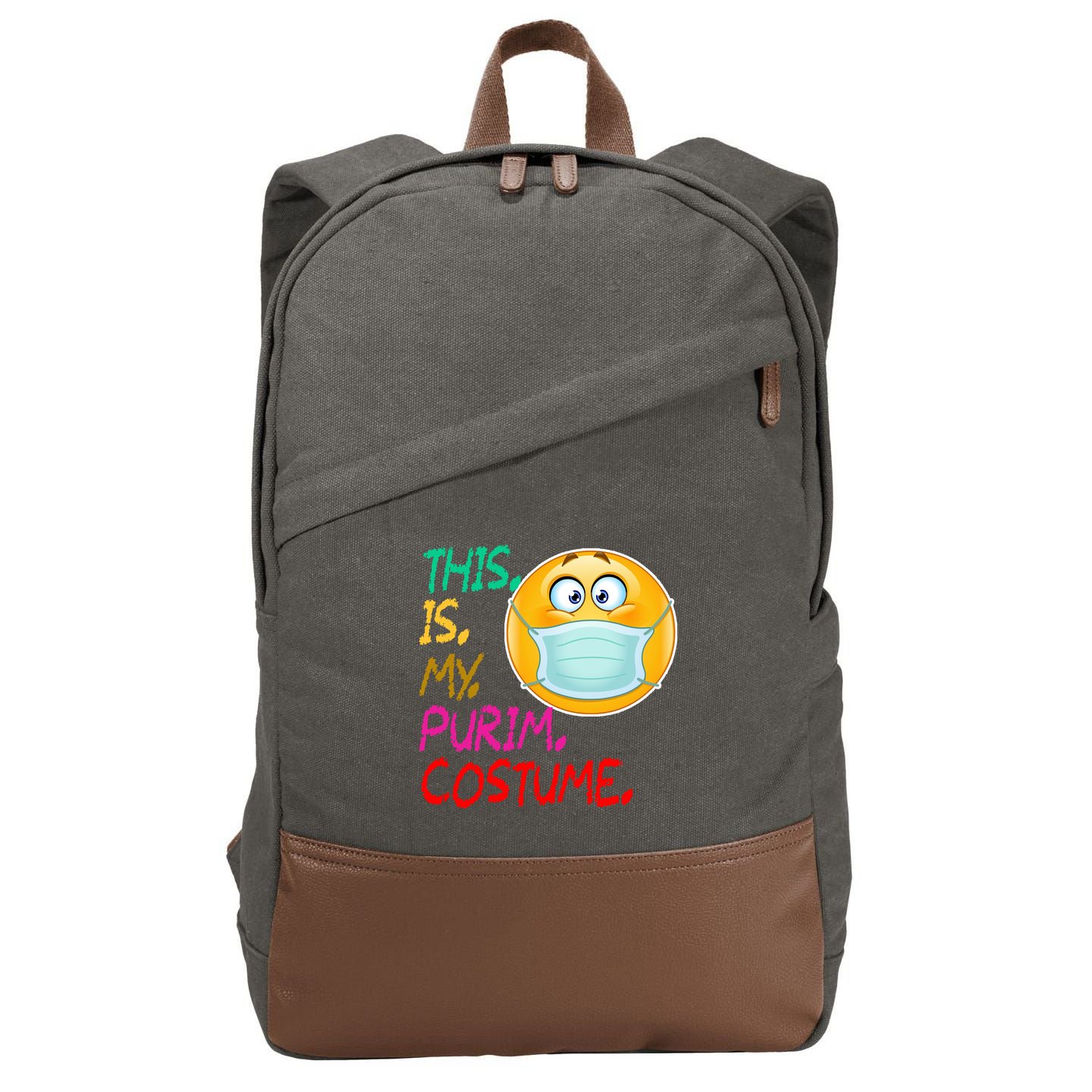 This Is My Purim Costume Quarantine Cotton Canvas Backpack