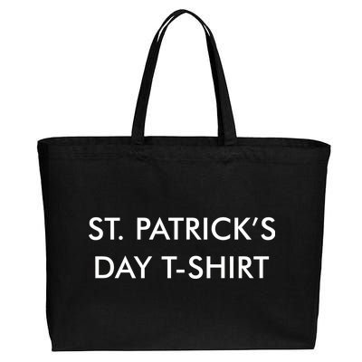 This Is My St. Patrick's Day Shirt Text Logo Cotton Canvas Jumbo Tote