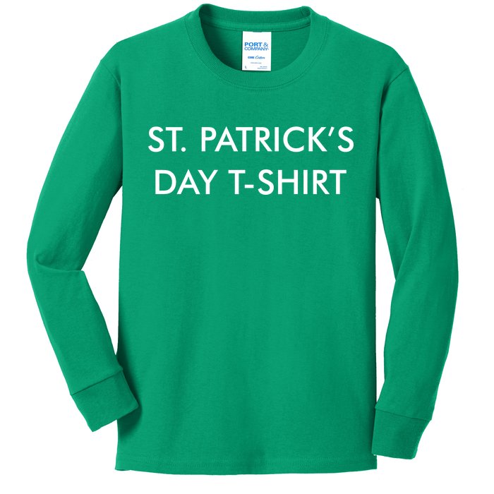 This Is My St. Patrick's Day Shirt Text Logo Kids Long Sleeve Shirt