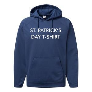 This Is My St. Patrick's Day Shirt Text Logo Performance Fleece Hoodie