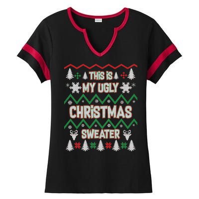 This Is My Ugly Christmas Sweater Ladies Halftime Notch Neck Tee