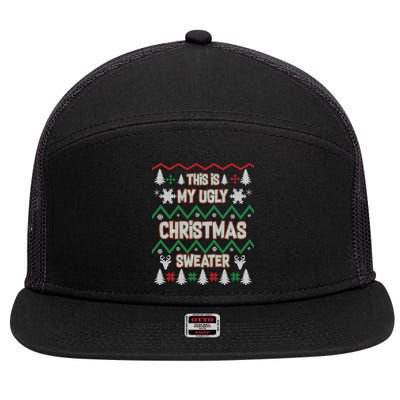This Is My Ugly Christmas Sweater 7 Panel Mesh Trucker Snapback Hat
