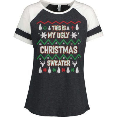 This Is My Ugly Christmas Sweater Enza Ladies Jersey Colorblock Tee