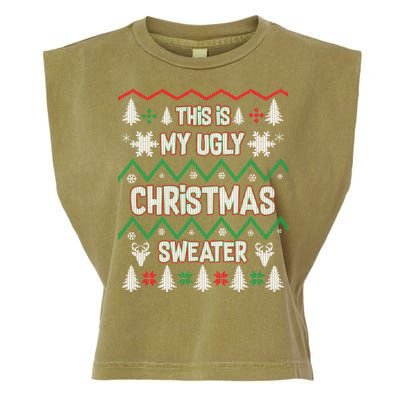 This Is My Ugly Christmas Sweater Garment-Dyed Women's Muscle Tee