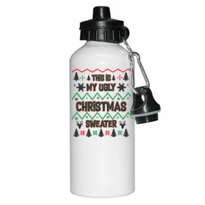 This Is My Ugly Christmas Sweater Aluminum Water Bottle 